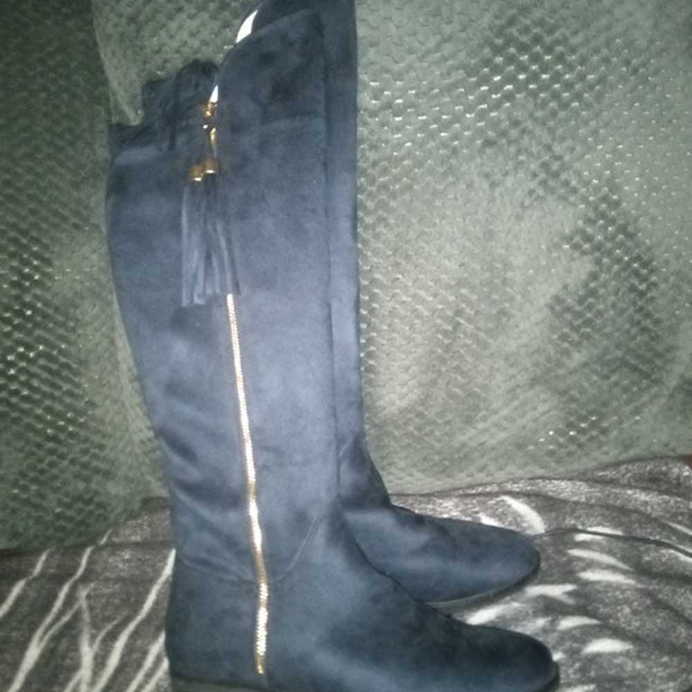 Navy blue Knee boots - image 3
