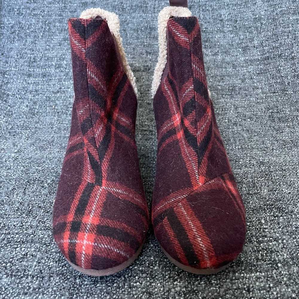 NEW TOMS Kelsey Booties Barn Red Earthy Plaid Wed… - image 3