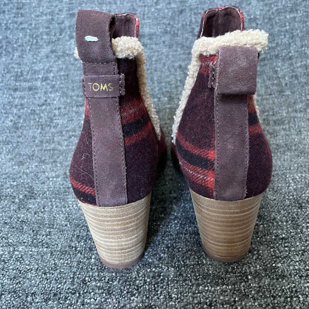 NEW TOMS Kelsey Booties Barn Red Earthy Plaid Wed… - image 4