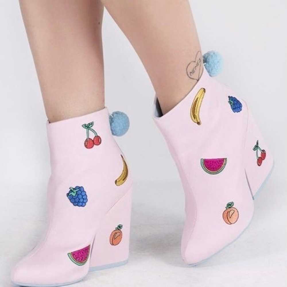 Fruit Embroidered Heeled Boots - image 3