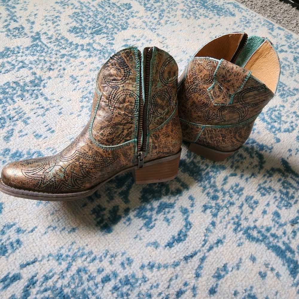 Cowgirl boots Teal womens - image 4