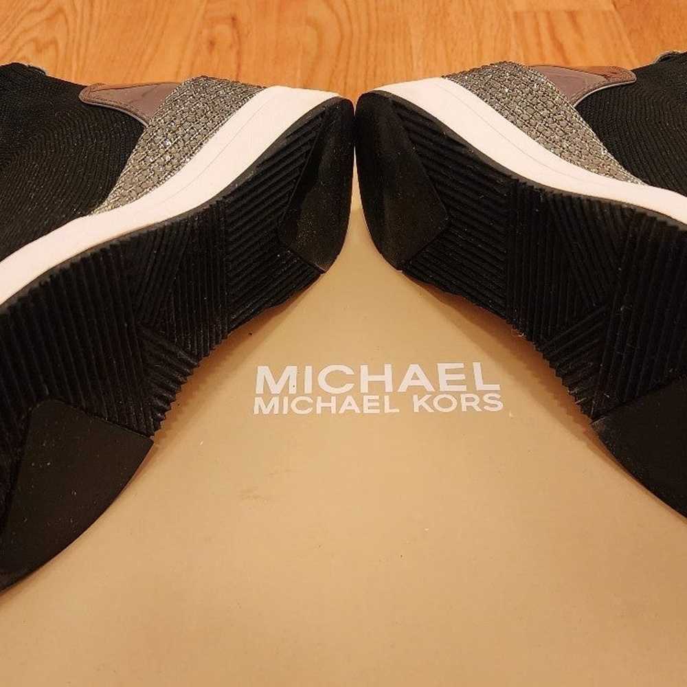 MICHAEL KORS Skyler Iconic Black Knit Crystal Wed… - image 10