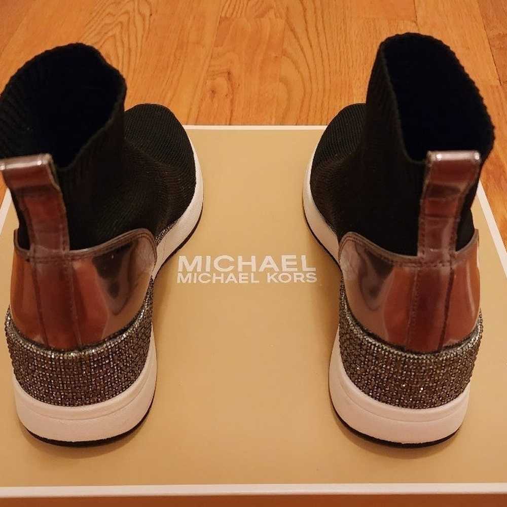 MICHAEL KORS Skyler Iconic Black Knit Crystal Wed… - image 5