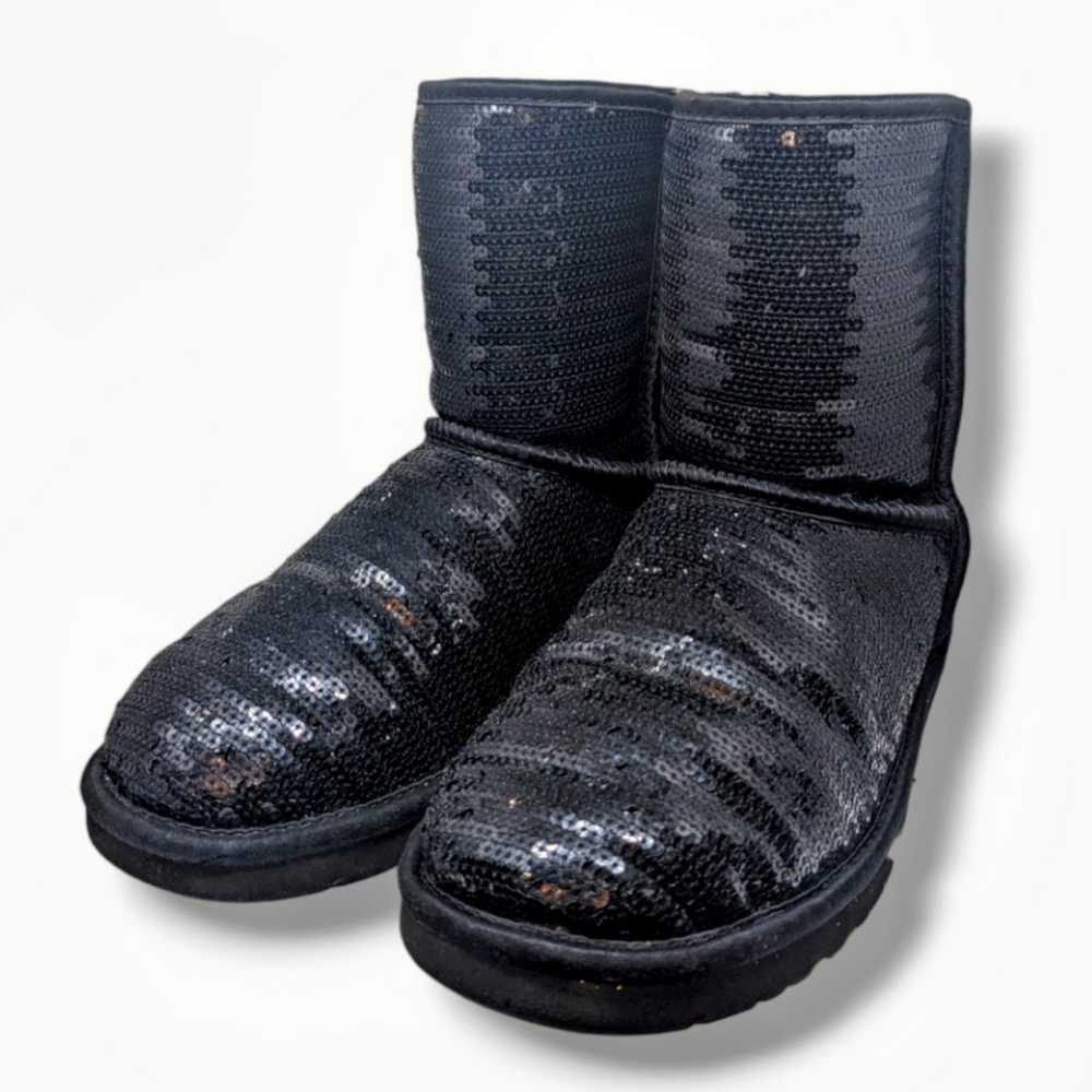 UGG | Cosmos Black Sequin Sparkle Sheepskin Boots… - image 2