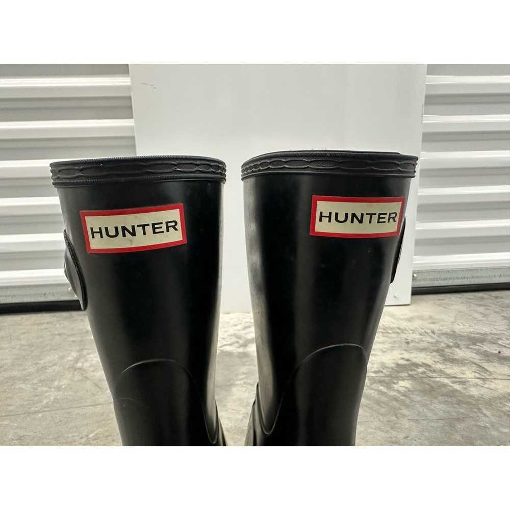 Hunter women rain boots Black sz 6 short gloss - image 5