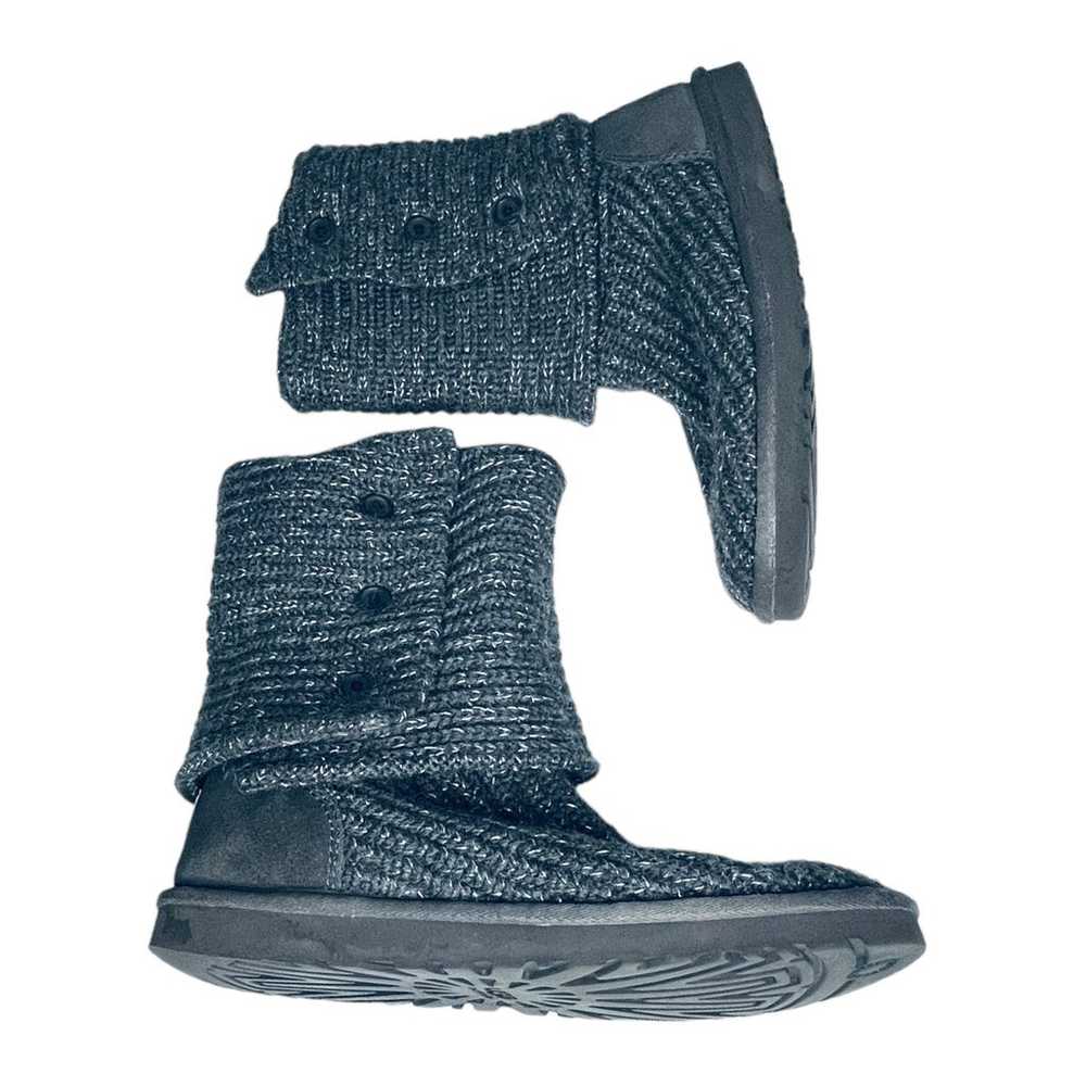 UGG Australia Cardy Knit Button Boots Gray Sparkl… - image 2