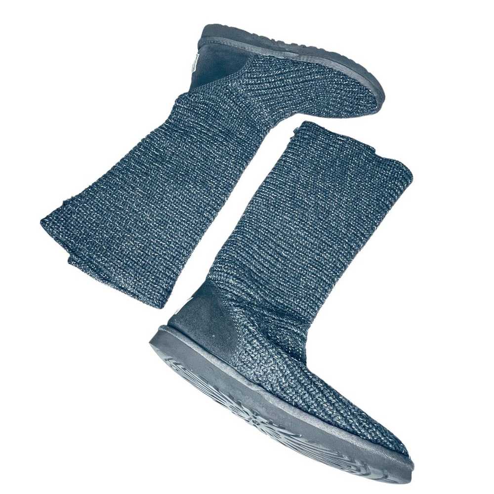 UGG Australia Cardy Knit Button Boots Gray Sparkl… - image 4