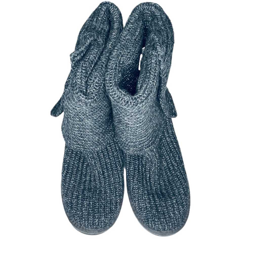 UGG Australia Cardy Knit Button Boots Gray Sparkl… - image 5