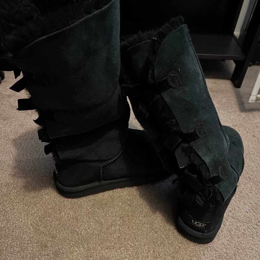 3 bow new black Uggs - image 4