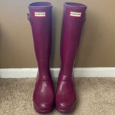 HUNTER burgundy rain boots
