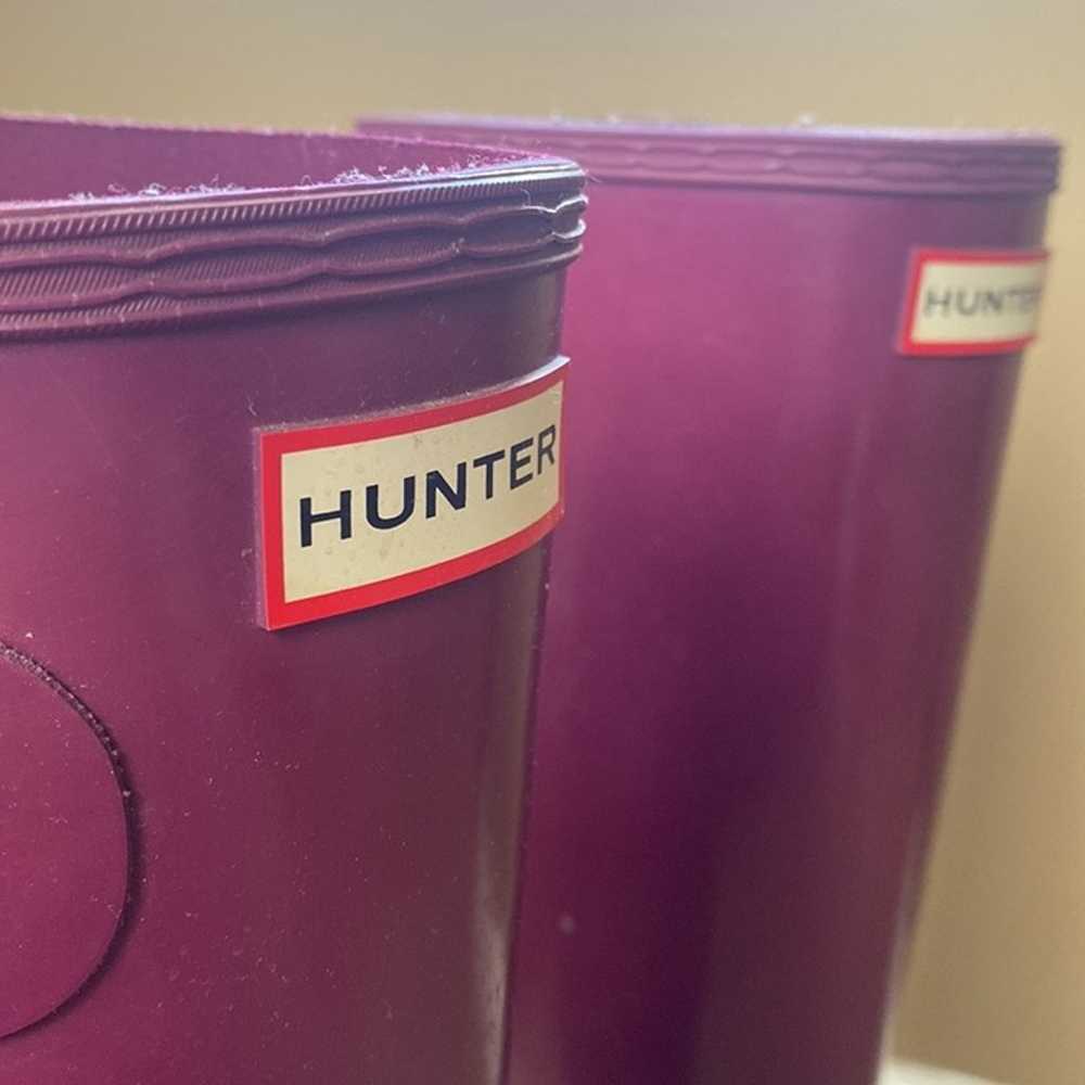 HUNTER burgundy rain boots - image 5