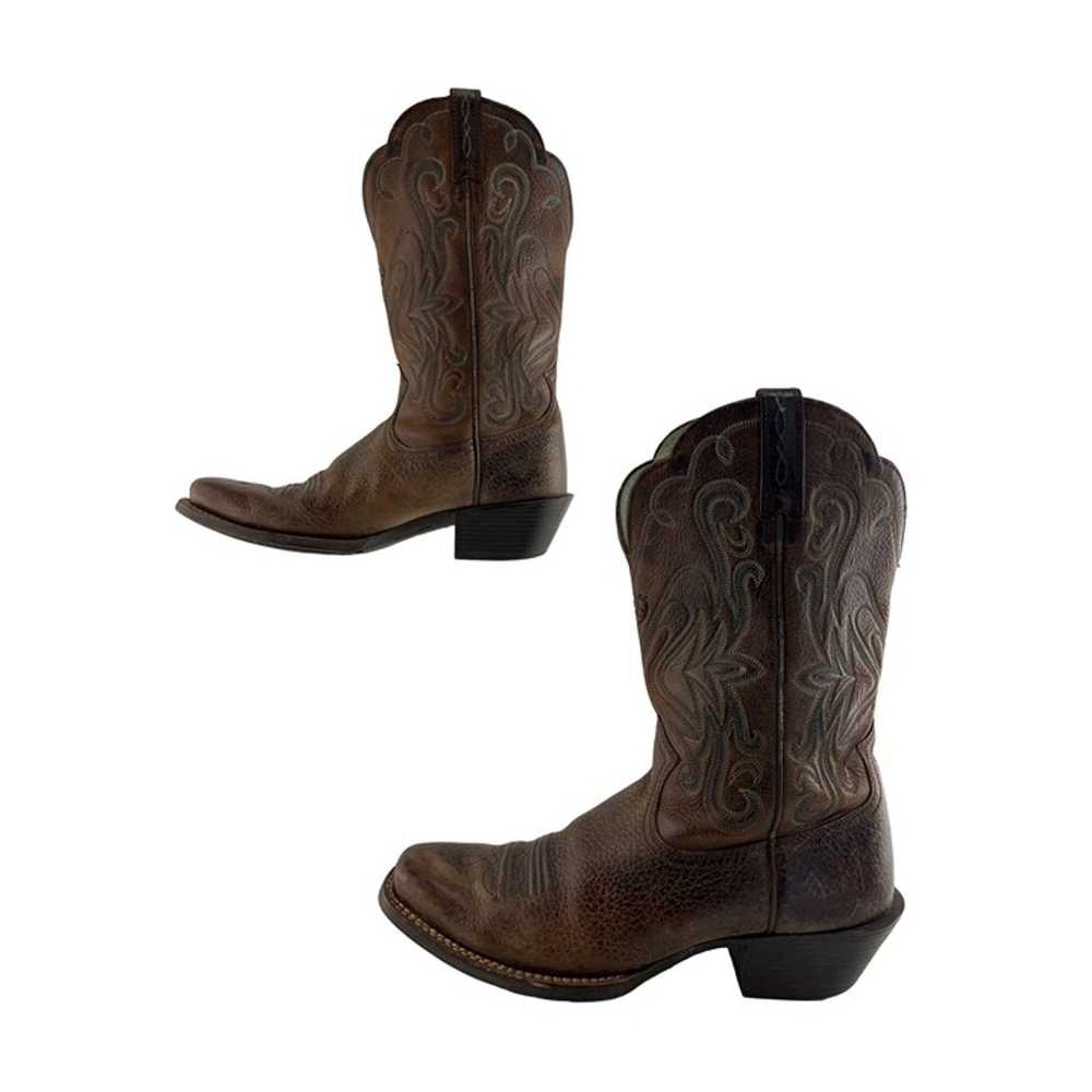 Ladies Ariat Brown Leather Square Toe Western Cow… - image 2