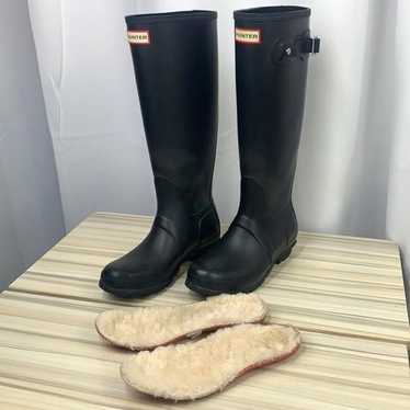 Hunter Original Tall Rain Boots With Shearling In… - image 1