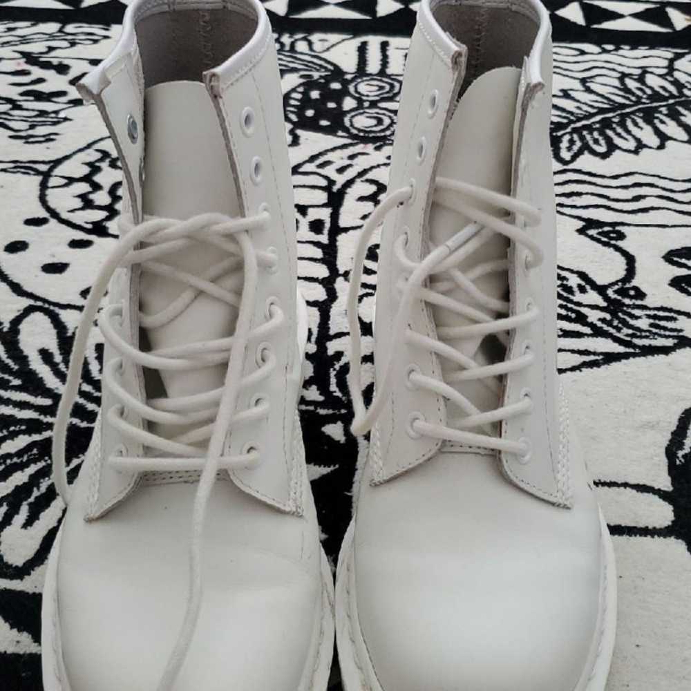 Doc martens monochrome white boot womens 9 - image 5