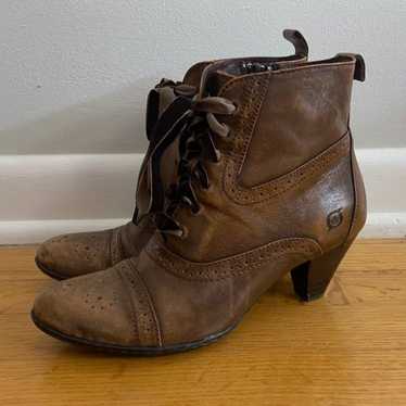 Born Brown Lace Up Booties