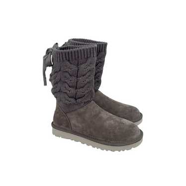 Ugg Kiandra Grey Suede Leather Pull On Wool Lined 