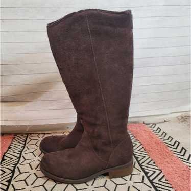 UGG SELDON STOUT TALL CHOCOLATE BROWN LEATHER RID… - image 1