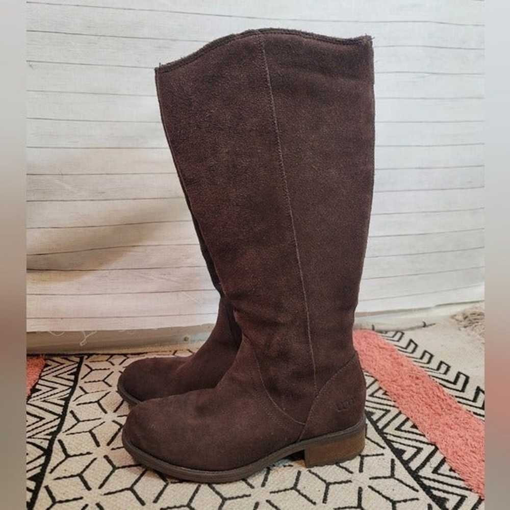 UGG SELDON STOUT TALL CHOCOLATE BROWN LEATHER RID… - image 5