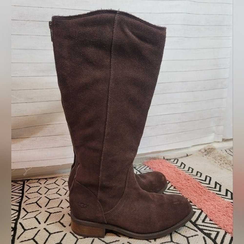 UGG SELDON STOUT TALL CHOCOLATE BROWN LEATHER RID… - image 8