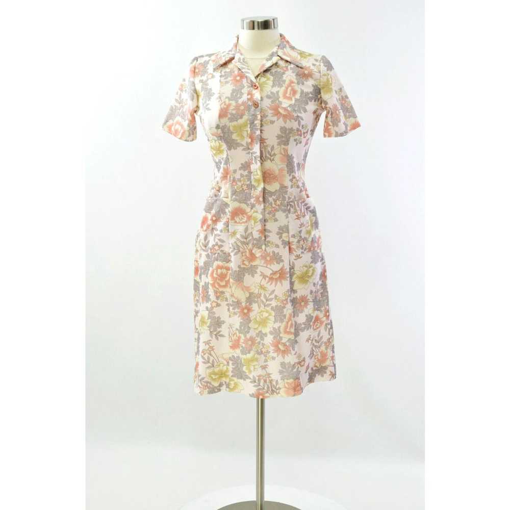 Vintage 70s Vintage Floral Print Shirt Dress Wome… - image 3