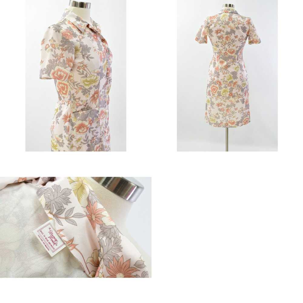 Vintage 70s Vintage Floral Print Shirt Dress Wome… - image 4
