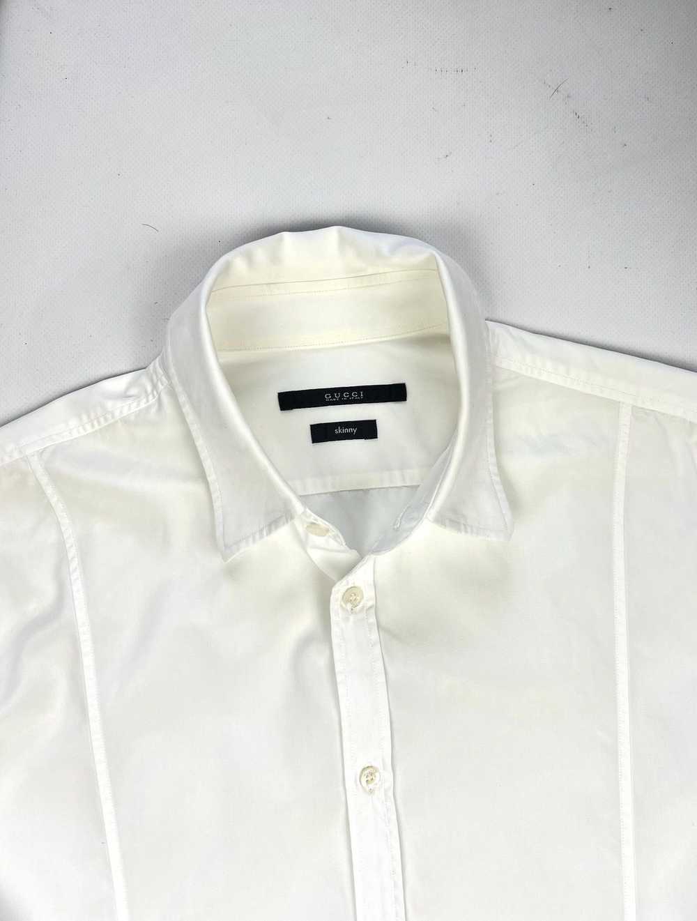 Gucci × Vintage Gucci Skinny Fit White Button-Up … - image 3