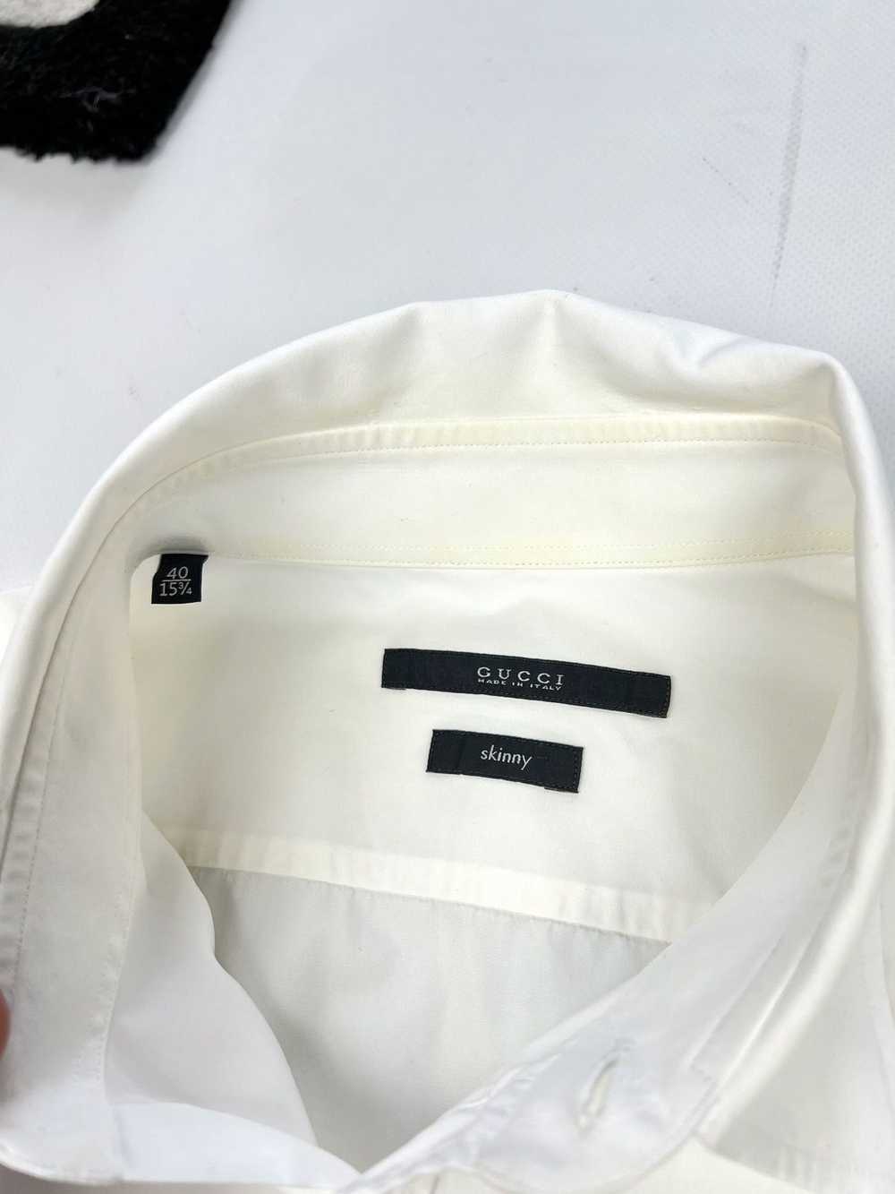 Gucci × Vintage Gucci Skinny Fit White Button-Up … - image 4