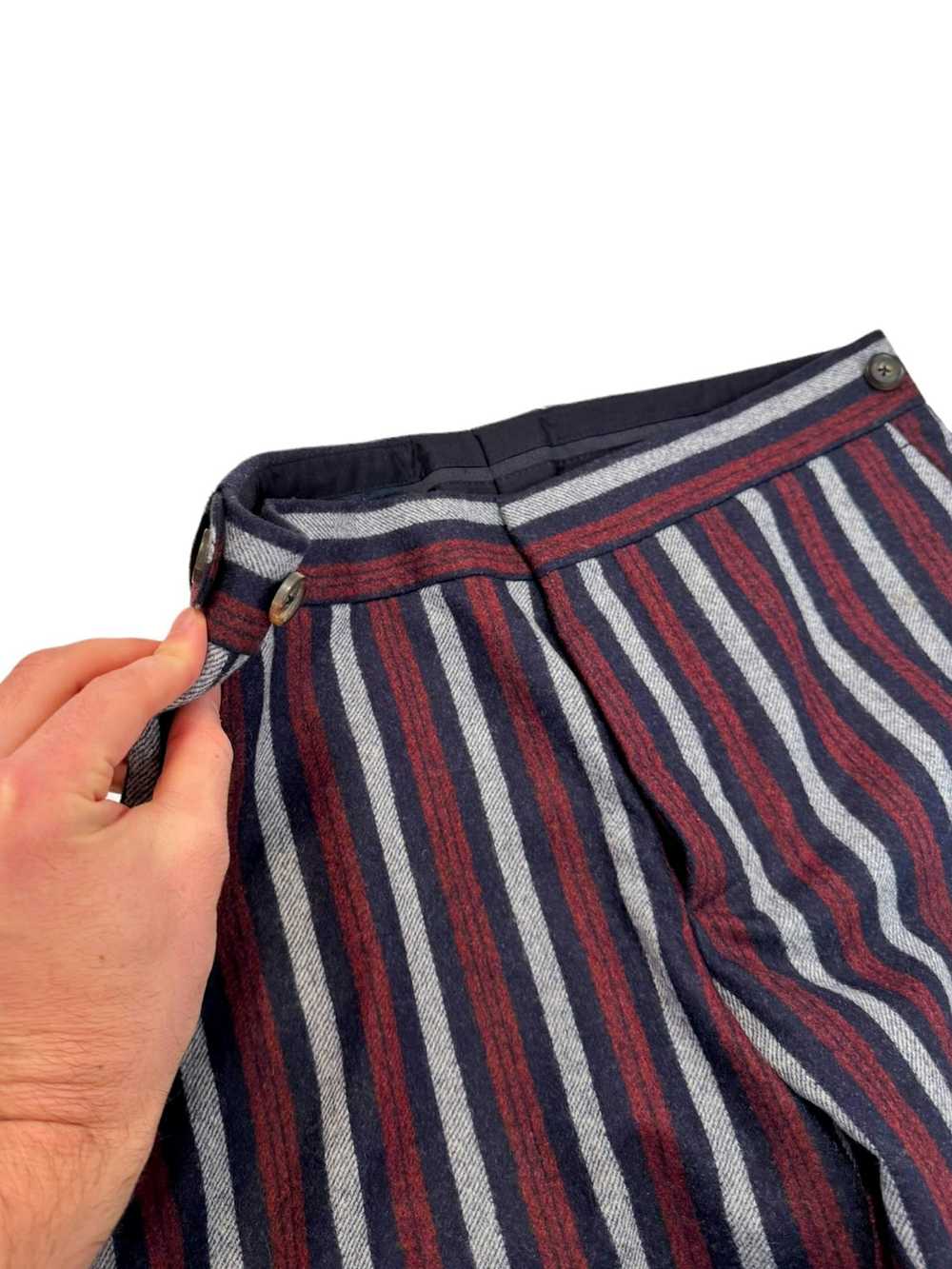 Umit Benan Sample Heavy Wool Stripe Slack - image 2