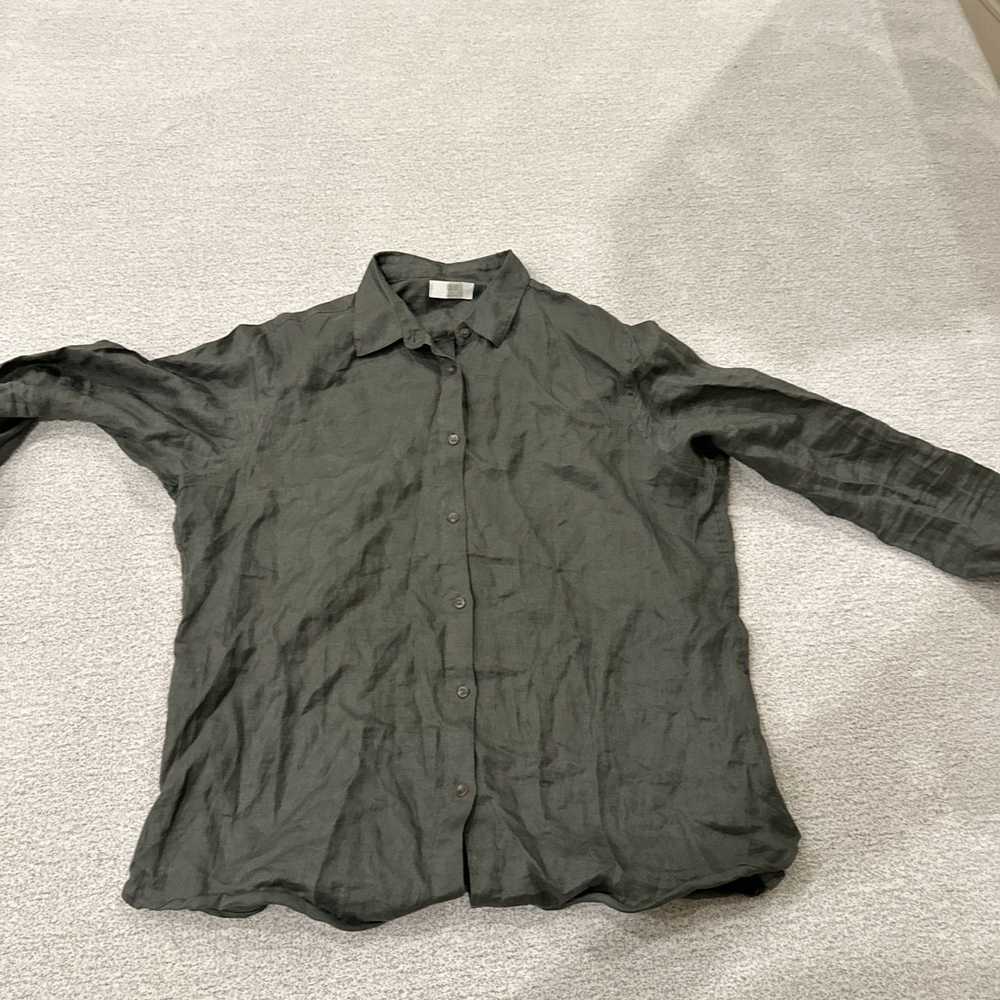 Lemaire × Uniqlo Uniqlo U 100% Linen Shirt in Dar… - image 3
