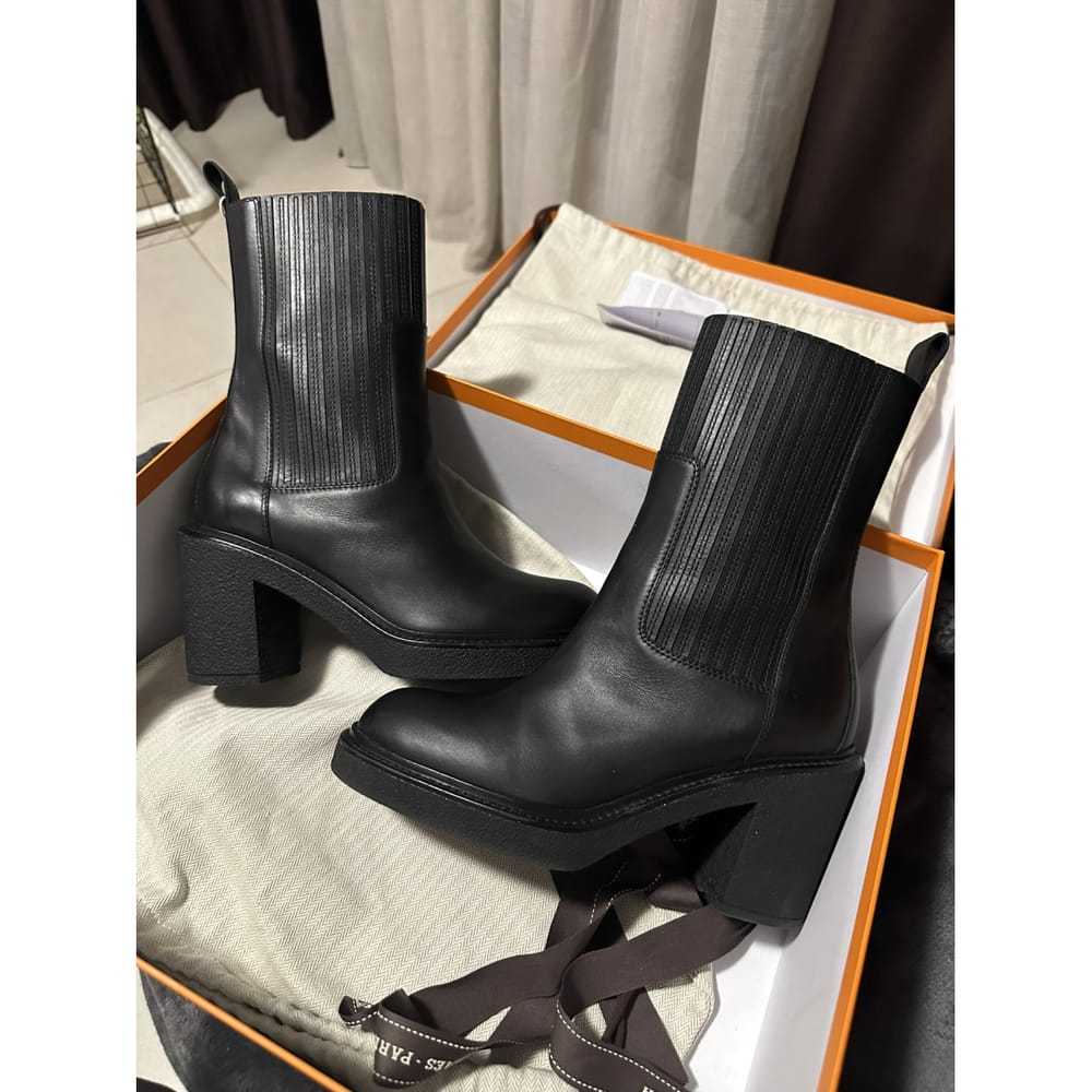 Hermès Leather biker boots - image 9