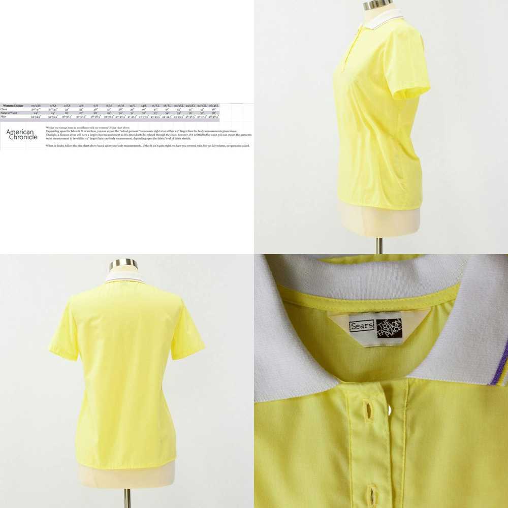 Sears 70s Vintage Womens M Yellow Polo Shirt Sears - image 3