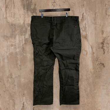 Dickies Carpenter Pants 42x32 Canvas Olive Green Distressed Work #1118120G