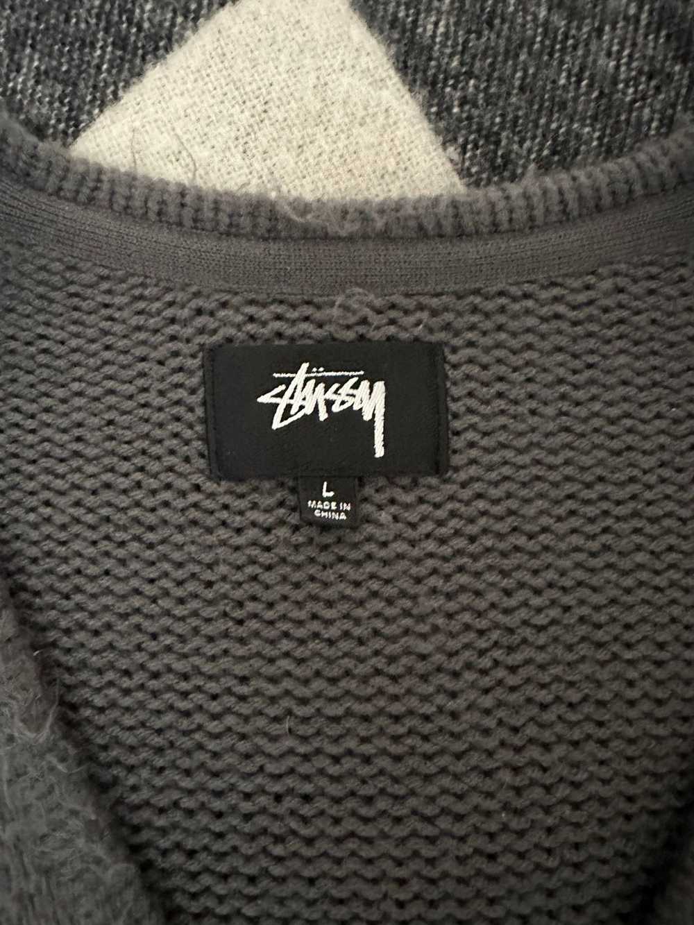 Stussy Stussy Gray Brushed Knit Cardigan - image 3