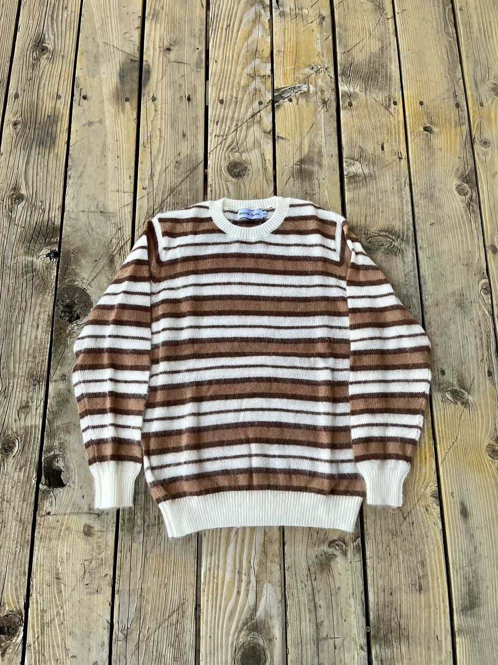 Streetwear × Vintage Striped Mohair Knit Sweater - image 1