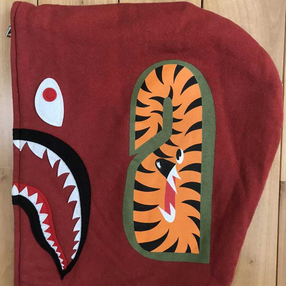 Bape BAPE check camo Shark full zip hoodie - image 4