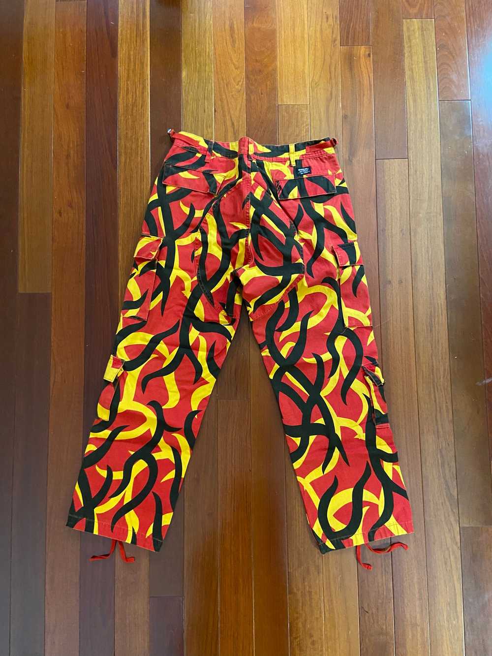 Supreme FW19 Red Tribal Camo Cargo Pants - image 4