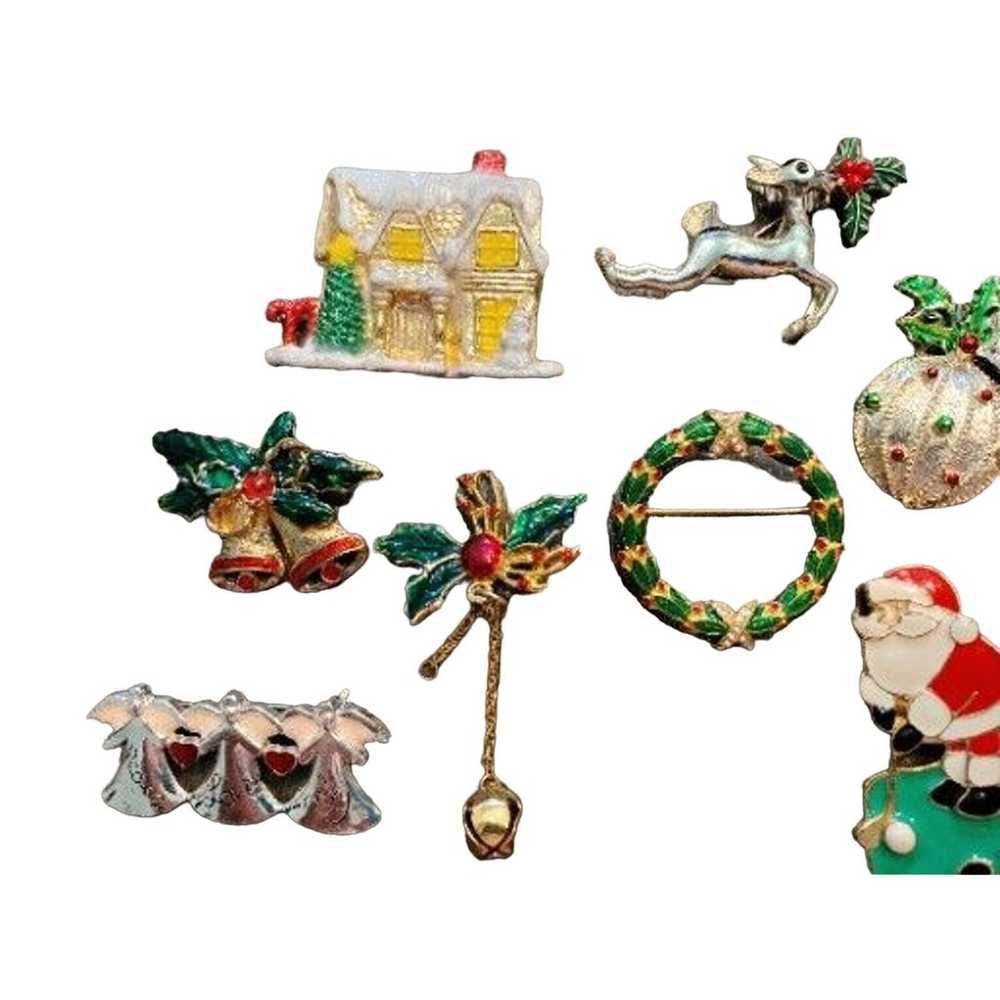 LOT OF 12 CHRISTMAS BROOCHES - SIGNED AND UNSIGNE… - image 3