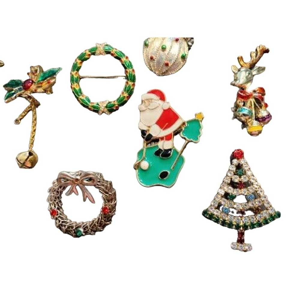 LOT OF 12 CHRISTMAS BROOCHES - SIGNED AND UNSIGNE… - image 5