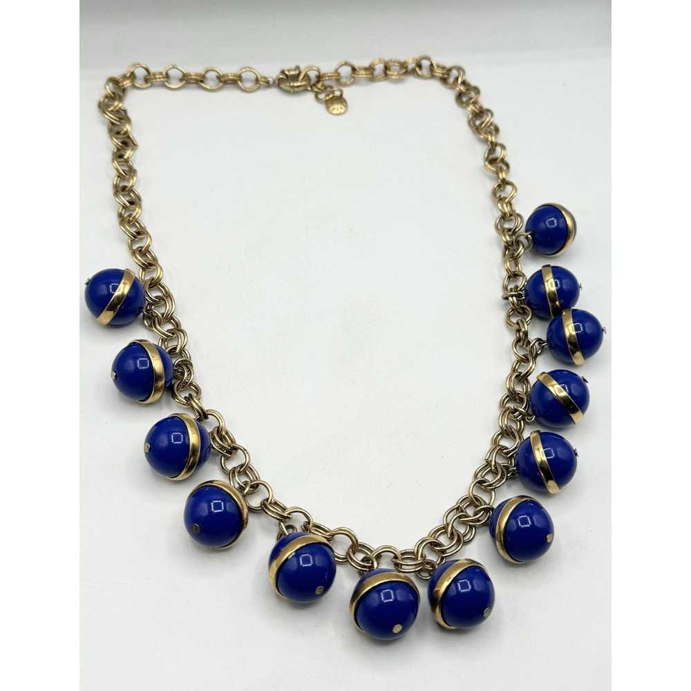 J.Crew J Crew Blue Charm Gold Chain Necklace - image 4