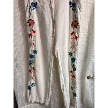 Johnny Was Johnny Was 100% linen, embroidered pant