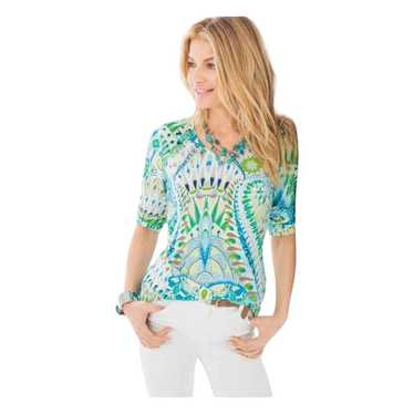 Chicos Chicos fanciful watercolor short sleeve vne