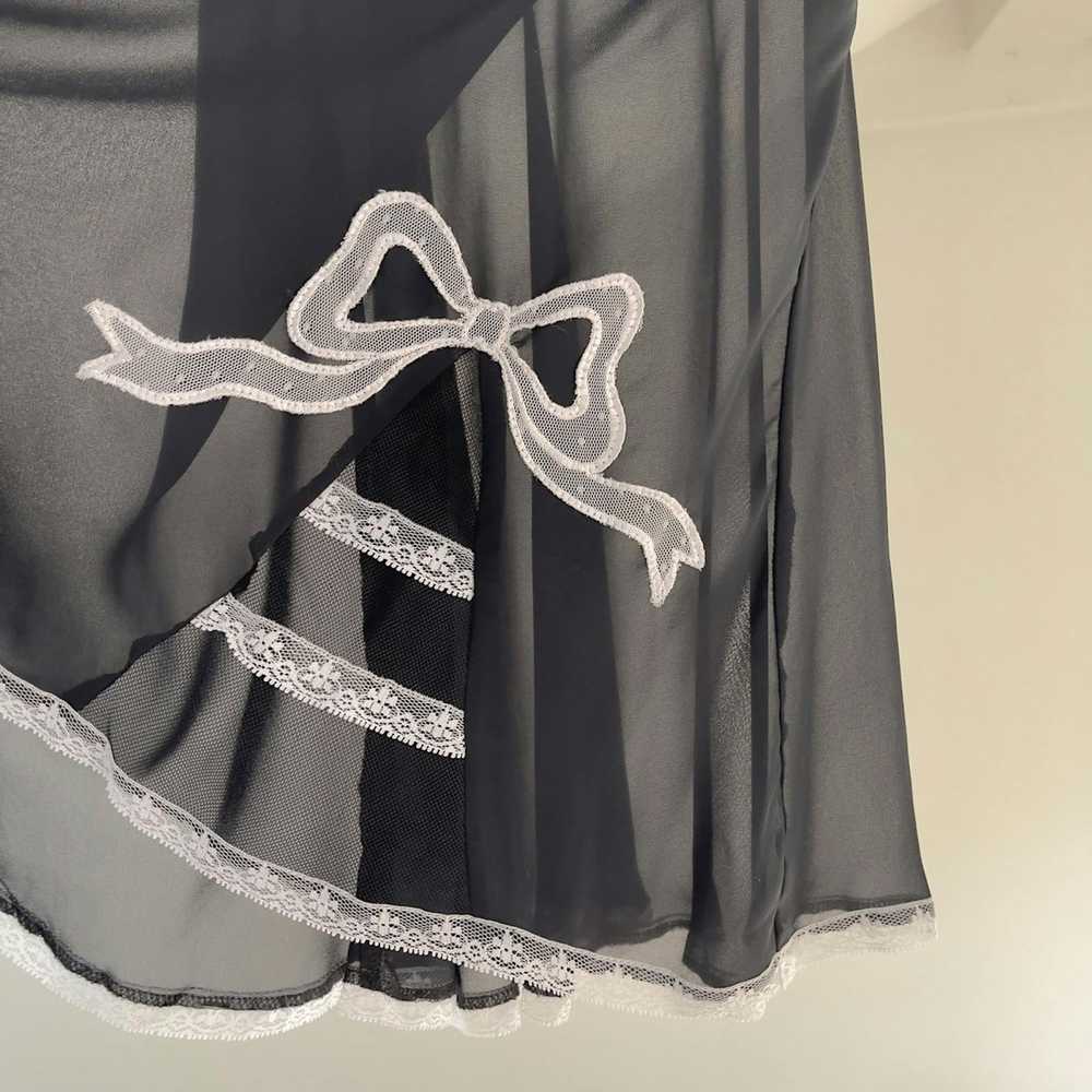 Vintage Cute Black Chiffon Sheer Mini Dress (S-M) - image 11