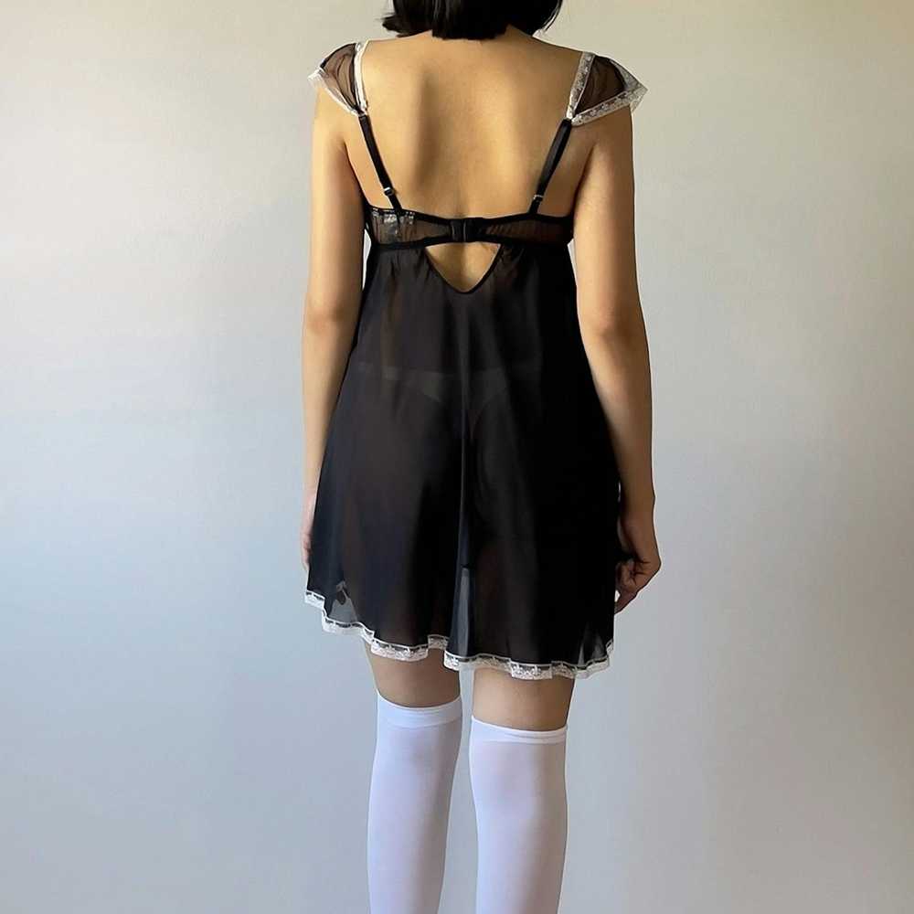 Vintage Cute Black Chiffon Sheer Mini Dress (S-M) - image 8