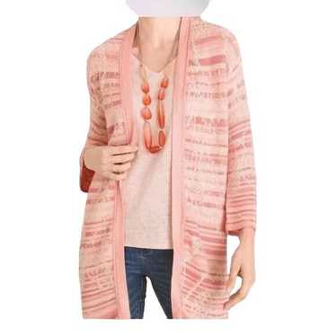 Chicos Chicos Pink Embroidered Striped Jacquard Ca
