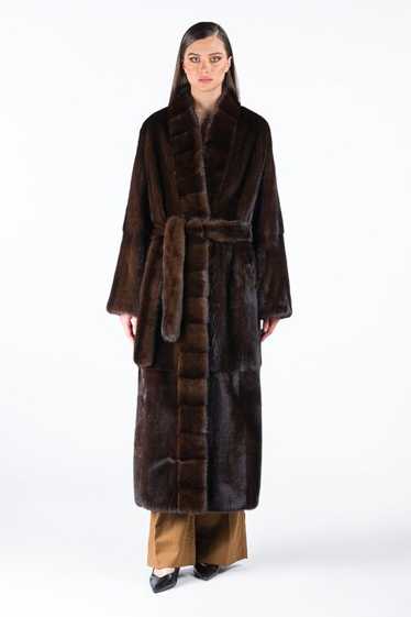 Mink Fur Coat WOMEN'S MAXI MAHOGANY MINK COAT