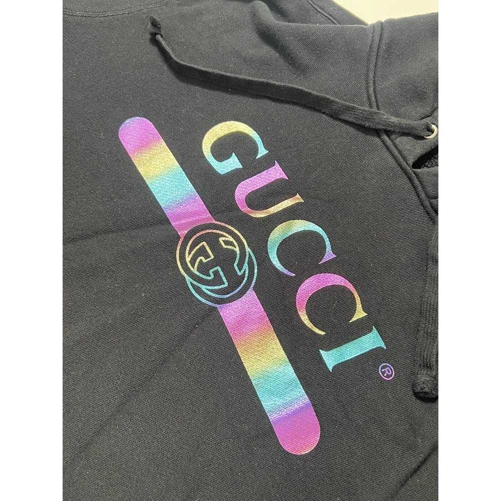Black NWT Authentic Gucci Mens Black & Hologram R… - image 2