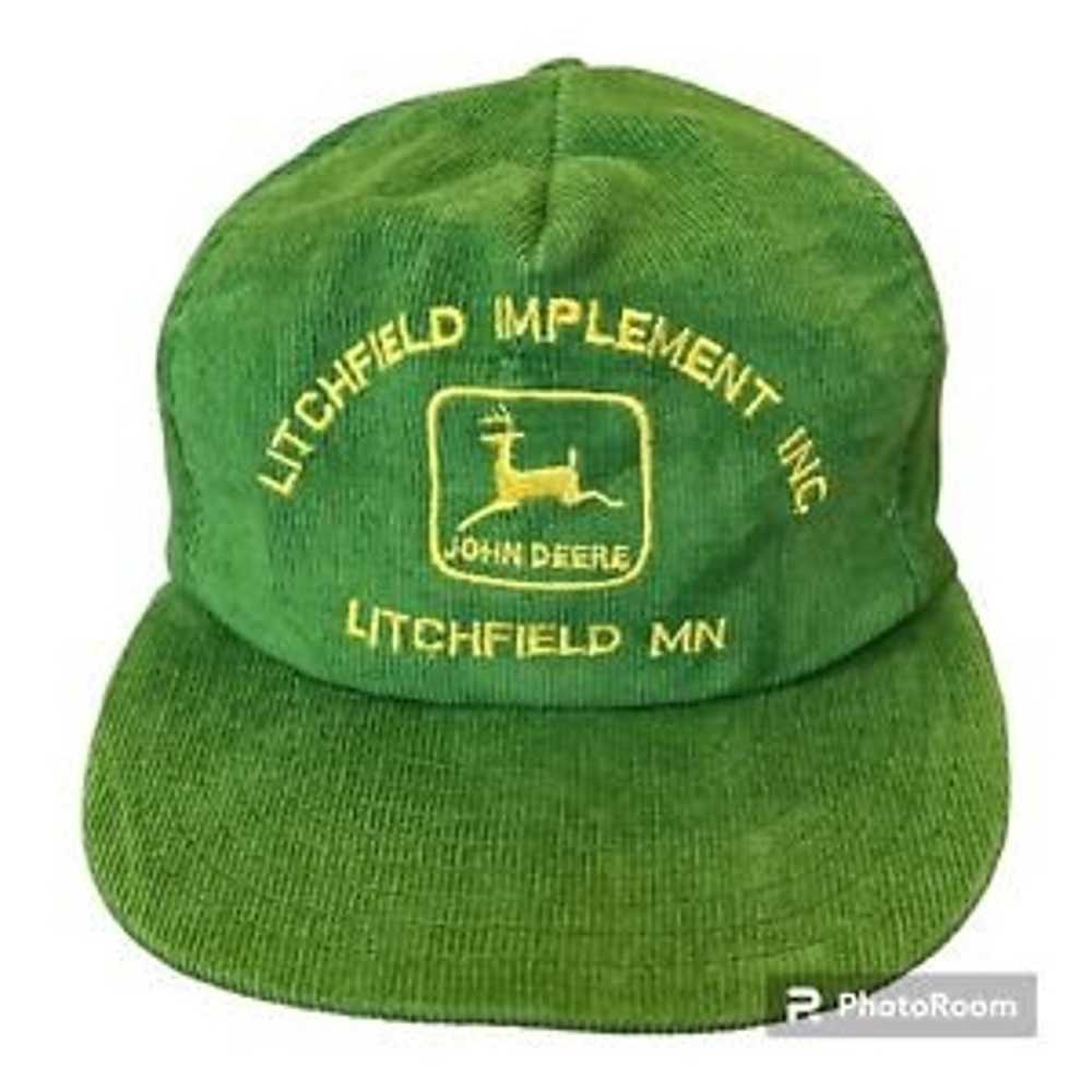 Vintage John Deere Trucker Hat Snapback Green Cor… - image 1