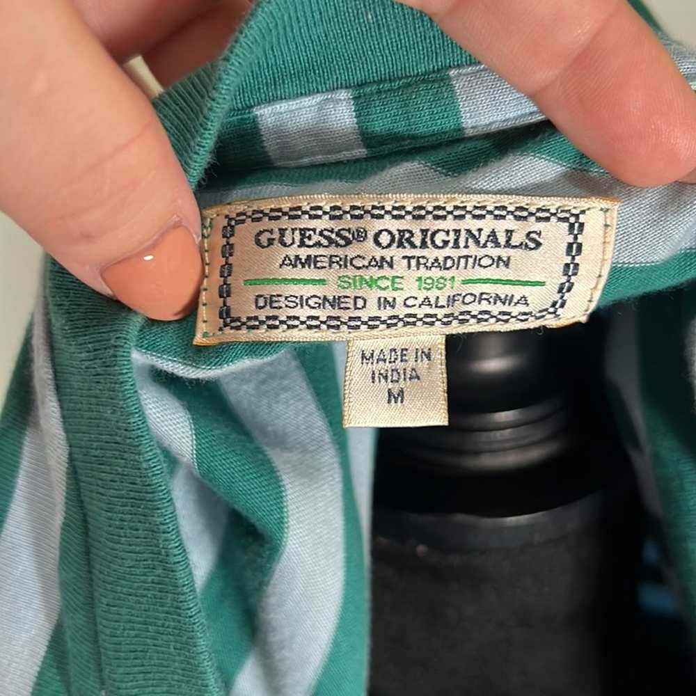 Vintage Guess Originals Men’s Spell Out Green & B… - image 8