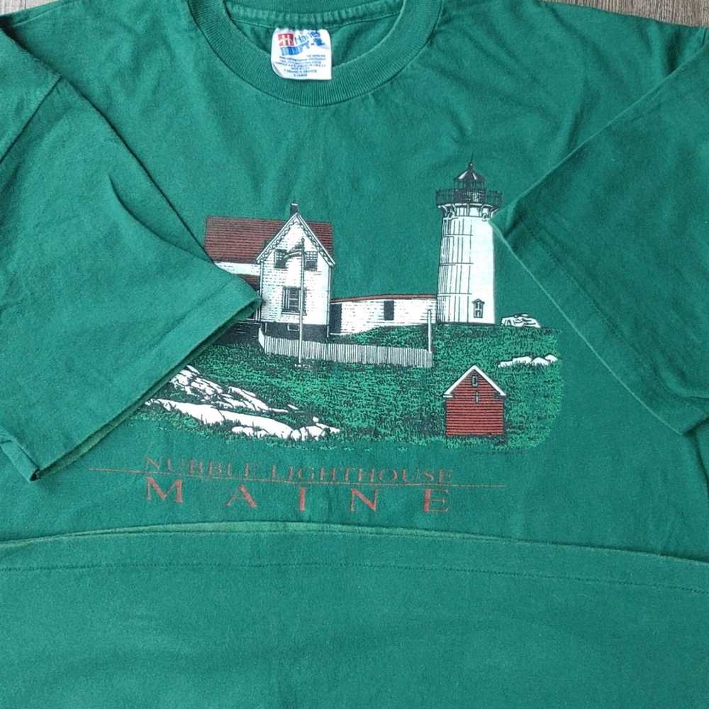 Vintage Hanes Beefy-T Nubble Lighthouse Maine Sin… - image 11