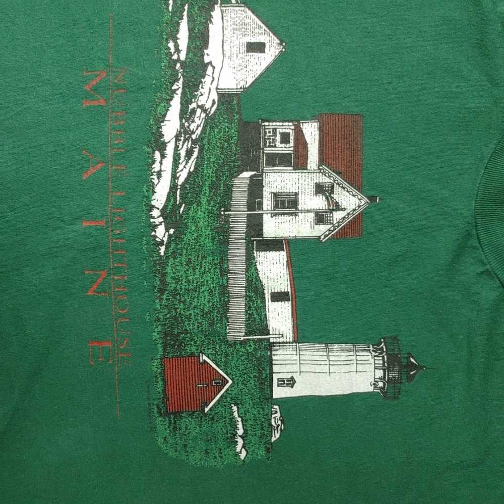 Vintage Hanes Beefy-T Nubble Lighthouse Maine Sin… - image 3